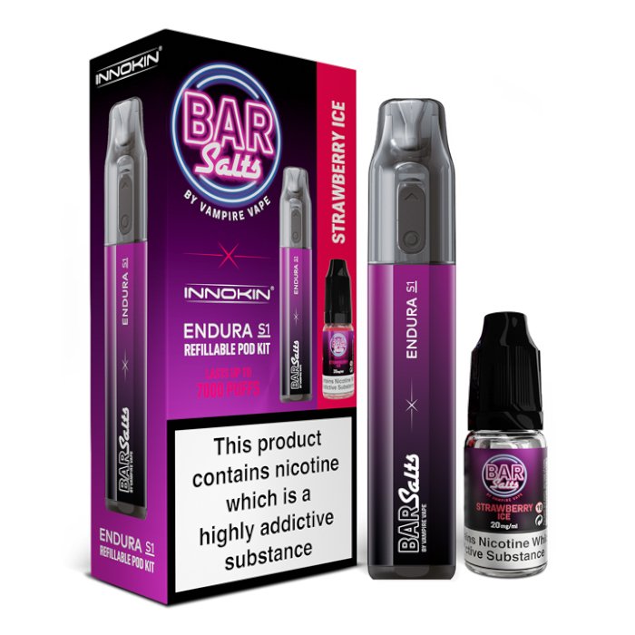 Vampire Vape Bar Salts Innokin Endura S1 Kit: Refillable Vape, 12 Bar Salts Flavors Mister Vape Vampire Vape Bar Salts Innokin Endura S1 Kit: Refillable Vape, 12 Bar Salts Flavors Mister Vape