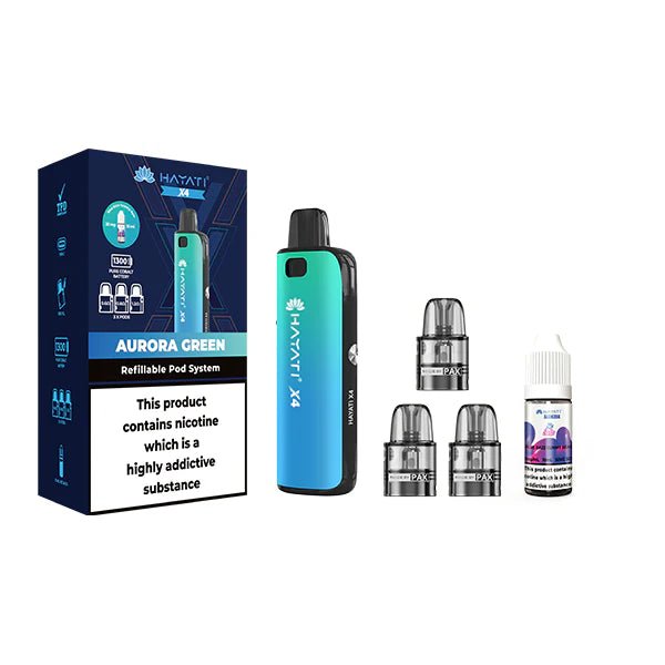 Hayati X4 Refillable Pod Vape Kit Includes 1X Nic Salts 20mg + 3x Refillable Pods - Mister Vape
