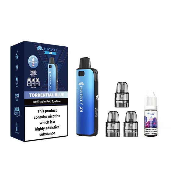 Hayati X4 Refillable Pod Vape Kit Includes 1X Nic Salts 20mg + 3x Refillable Pods - Mister Vape